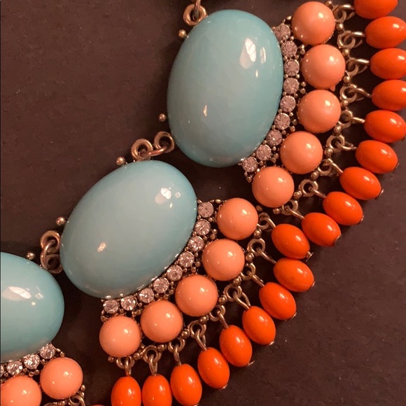 J. Crew Statement Necklace - Turquoise and Corals - Picture 4 of 5